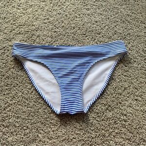 Aerie Blue and White Striped Bikini Bottoms Size Small